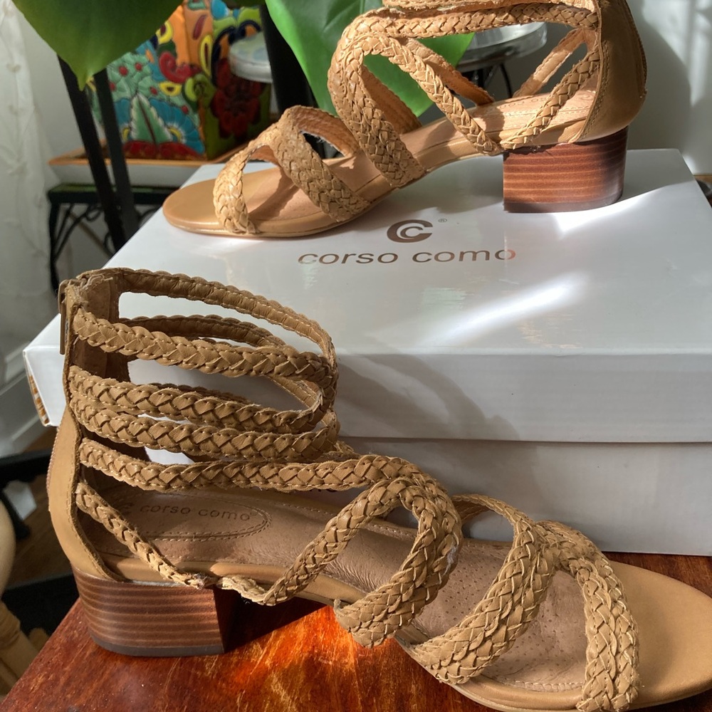 Corso Como Braided Tan Sandals
